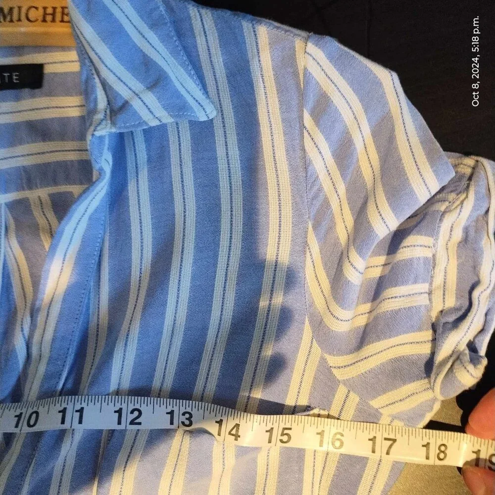 100% Rayon Shirt Dress stripe collared light so comfortable oversized Dynamite - Picture 7 of 16